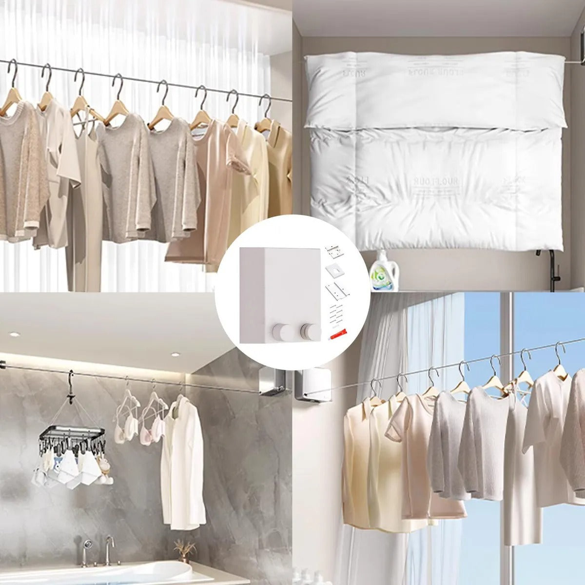 Tendedero De Ropa Retractil En Acero Inoxidable