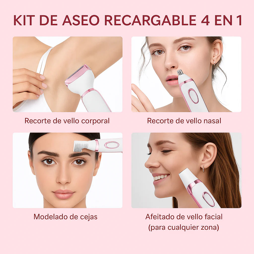 Máquina depiladora 4 en 1 - PielSuave Pro™ - SIN DOLOR, SIN CLÍNICA Y SIN GASTOS.