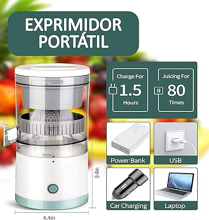 🍊 Exprimidor Eléctrico Multifuncional – ¡Zumo fresco de cualquier cítrico en segundos!⚡