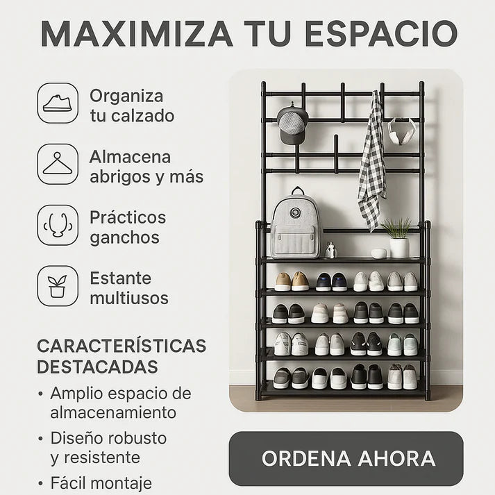 ORGANIZADOR DE ZAPATOS Y PERCHERO