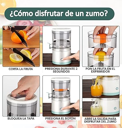 🍊 Exprimidor Eléctrico Multifuncional – ¡Zumo fresco de cualquier cítrico en segundos!⚡